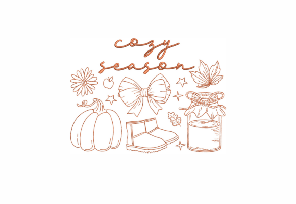 Cozy Season Redwork Embroidery Review