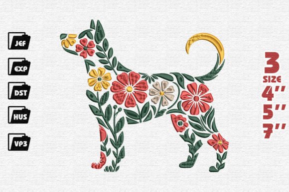 Earthy Floral Dog Silhouette Embroidery Review