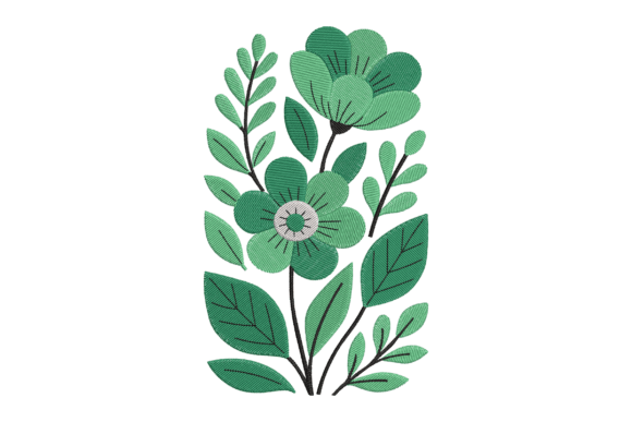 Green Floral Embroidery Design Review for Etsy Sellers