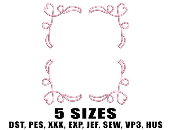 Heart Corner Frame Embroidery Design Review