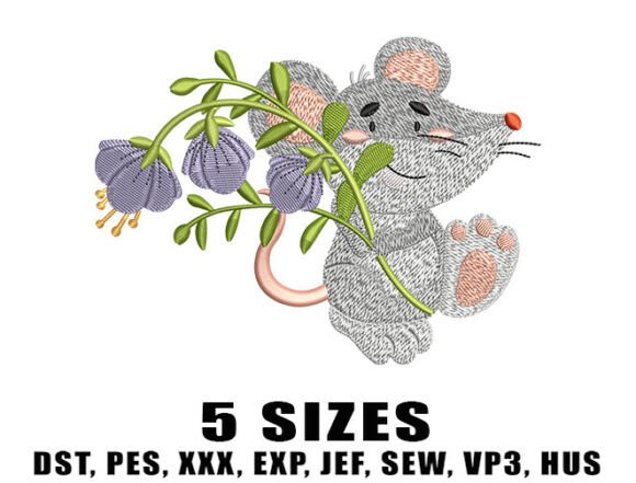 Mouse with Flowers Embroidery Design Review