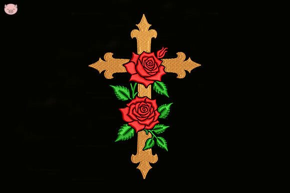 Review: Cross and Rose Embroidery Design