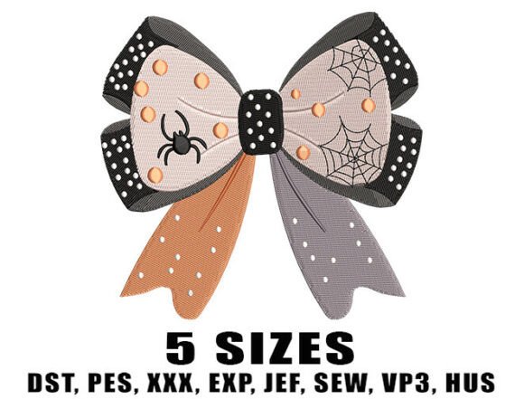 Review: Spider Dot Bow Embroidery Design for Halloween
