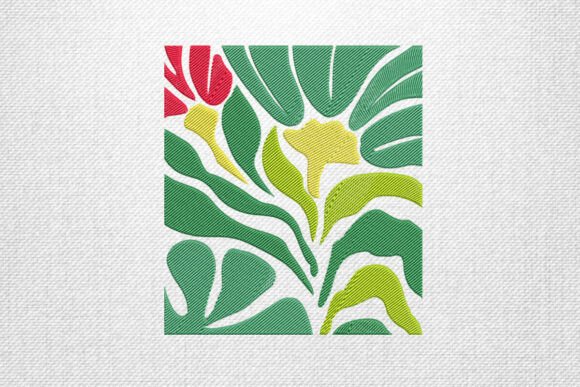 Reviewing Abstract Tropical Floral Embroidery Art
